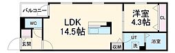 ＲＵＳＣＥＬＬＯ笠寺 2階1LDKの間取り