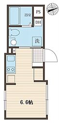 Ｌｉｂｅｒｔｅ荒川 1階ワンルームの間取り