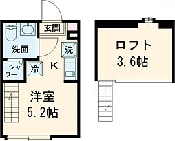 パストラルときわ台 2階ワンルームの間取り