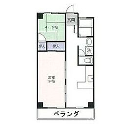 春日井シャトー 5階2LDKの間取り