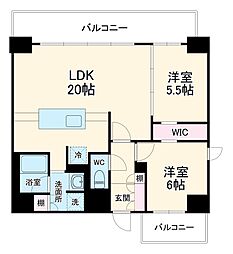 名古屋市営名城線 西高蔵駅 徒歩9分の賃貸マンション 14階1LDKの間取り