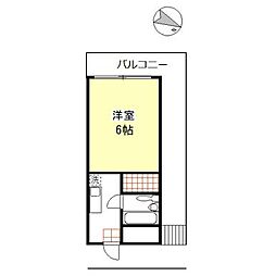 クリーンハイツ樽味III 1階1Kの間取り