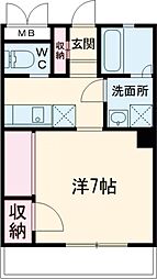 アドニス北沢 1階1Kの間取り