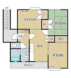 メゾン・クレール 2階3DKの間取り