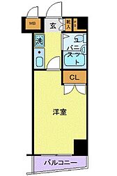 カテリーナ大森 5階1Kの間取り