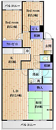 Ｌ−ｃｏｍｍｕＰＬＵＳ相模大野 3階3LDKの間取り