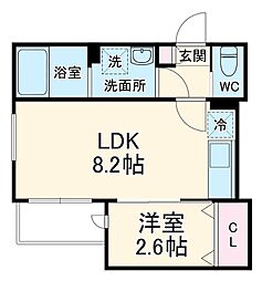 KEIAI RESIDENCE 北大宮 2階1LDKの間取り