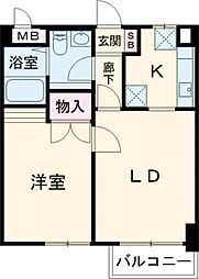 調布パークス 1階1LDKの間取り