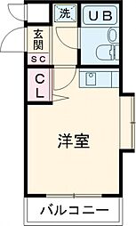 小田急小田原線 成城学園前駅 徒歩15分の賃貸マンション 3階ワンルームの間取り