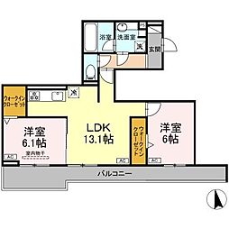 近鉄名古屋線 伏屋駅 徒歩4分の賃貸アパート 3階2LDKの間取り