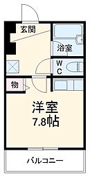 クラージュ474 2階ワンルームの間取り