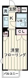 サンパレス中野 4階1Kの間取り