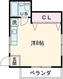 ハイツ川島 2階ワンルームの間取り