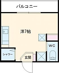 ＦＩＲＳＴＯＲＤＥＲ　ＲＥＳＩＤＥＮＣＥＳ 2階ワンルームの間取り