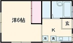 丸泰コーポ 1階1Kの間取り