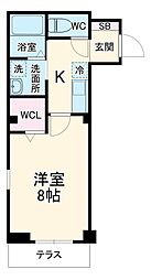 レラ武蔵新城 1階1Kの間取り