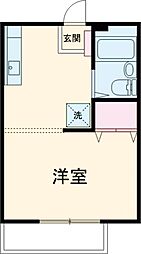ハイツアシザワ 2階ワンルームの間取り