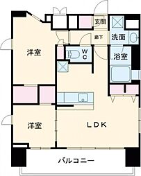 ヴァースクレイシア赤羽 10階2LDKの間取り