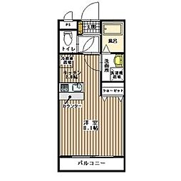 グレイスヴィラ 3階ワンルームの間取り