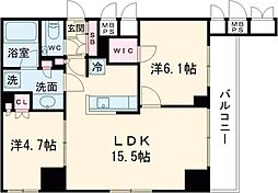 パークアクシス板橋本町ステーションゲート 9階2LDKの間取り