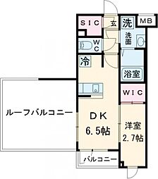 HY’s武蔵境 4階1DKの間取り