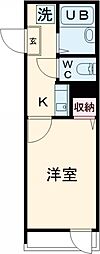 APT西新井 3階1Kの間取り