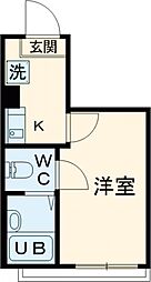 APT西新井 3階1Kの間取り
