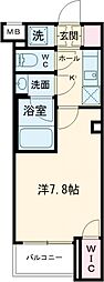 京王線 上北沢駅 徒歩10分の賃貸マンション 4階1Kの間取り