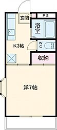 セピアコート 1階1Kの間取り