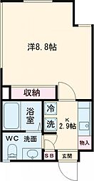 中野ｎｉｎｅ’ｓ　ｃｏｒｅ 1階1Kの間取り