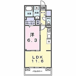 ラニカイ・Ｍ 2階1LDKの間取り