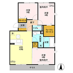 グランメゾン 1階3LDKの間取り