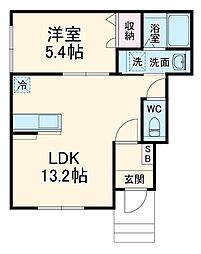 Vita 1階1LDKの間取り