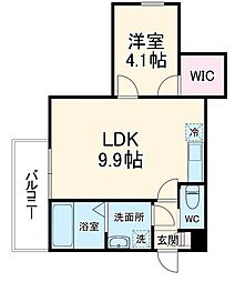 (仮称)ジーメゾン知立草刈 1階1LDKの間取り