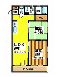 かぶら浜田山 2階2LDKの間取り