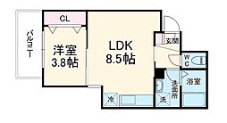 (仮称)ジーメゾン草刈エルペシア 3階1LDKの間取り