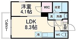 (仮称)ジーメゾン草刈エルペシア 2階1LDKの間取り