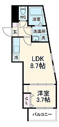 Cherim並木 3階1LDKの間取り