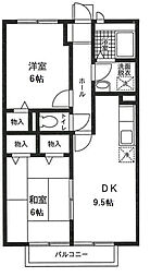上の台エクセル 1階2DKの間取り