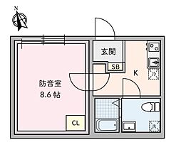 ラシクラス豊玉北 4階1Kの間取り