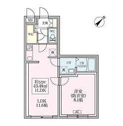 スカイラシクラス平和台 4階1LDKの間取り