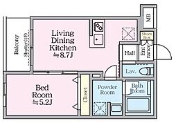 アイルグランデ赤羽 2階1LDKの間取り
