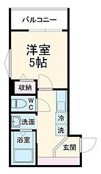 MELDIA新秋津 2階1Kの間取り