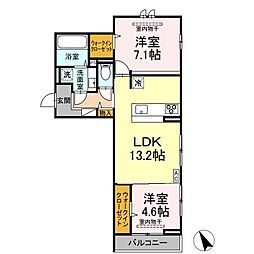 メゾン・ロワール 3階2LDKの間取り