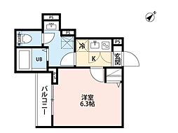 robot home 淵野辺 102 1階1Kの間取り