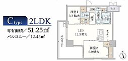 Moruan Residence 5階2LDKの間取り