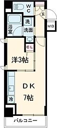 ＳＨＯＫＥＮ　Ｒｅｓｉｄｅｎｃｅ西馬込 3階1DKの間取り