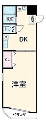 シーブリーズ東海 2階1DKの間取り