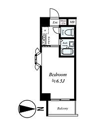 スカイコート駒場東大前 104 1階1Kの間取り
