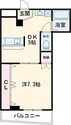 リーゾ・ヴィヴァーチェ 2階1DKの間取り